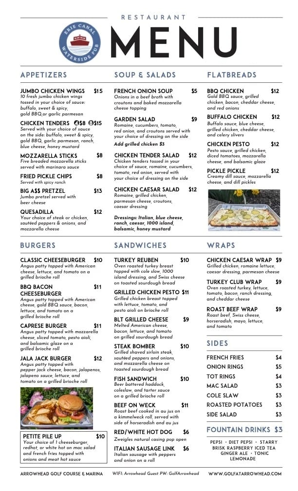 Arrowhead 2025 Menu